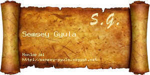 Semsey Gyula névjegykártya